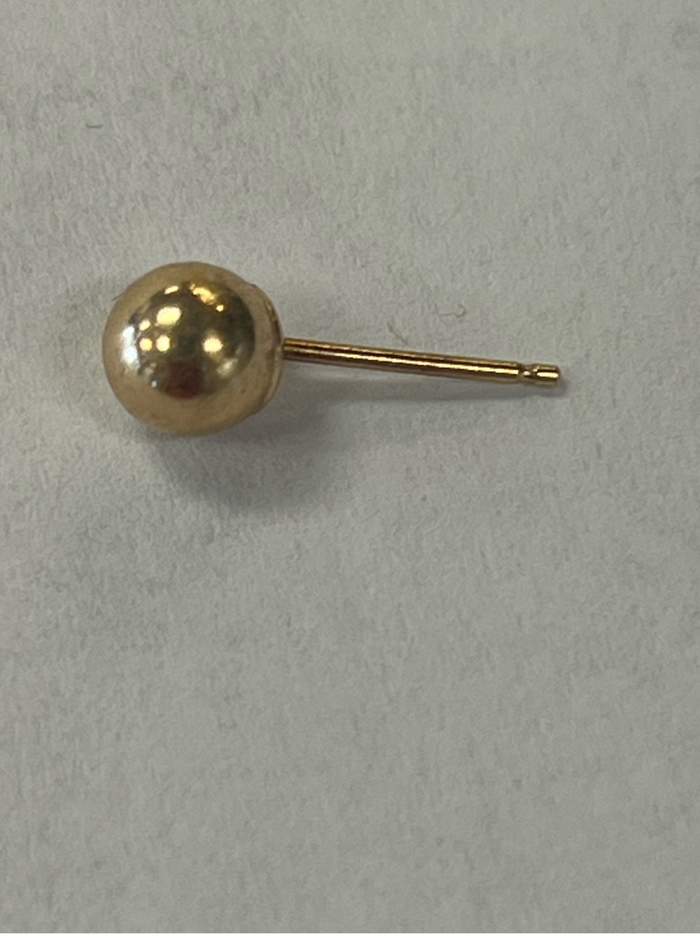14K Gold Ball SINGLE Stud Earring